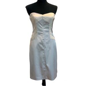REISS Satin Grey Strapless mini Dress Size 10 formal